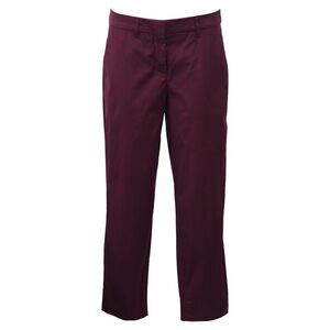 Miu Miu Straight Leg Pants in Burgundy Cotton